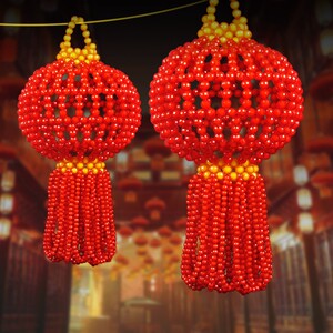 手工串珠灯笼挂件