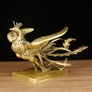 纯铜凤凰摆件家居客厅装饰工艺品铜汉凤朱雀结婚礼品凤凰涅槃摆设