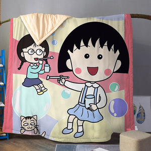 80changyi111淘宝夏季新品卡通樱桃小丸子夏凉被儿童可爱薄被子双面