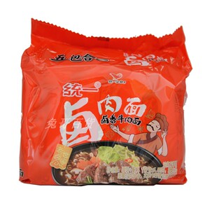 统一100 卤肉面 卤香牛肉面112g*5袋装 五连包方便面泡面速食