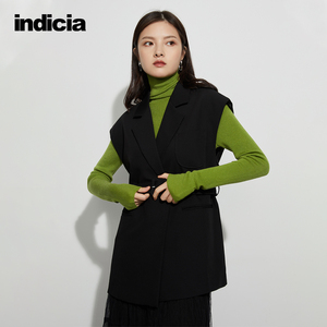 the indicia标记女装秋季新款宽肩西装马甲气质通勤外套收腰显瘦