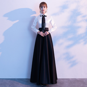 国庆大合唱演出服女长裙女生声乐艺考学生礼服长款女音乐合唱服装