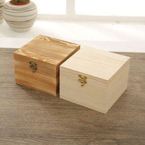2022新款正方形翻盖实木木盒子木盒收纳盒礼品盒小号木盒定制定做