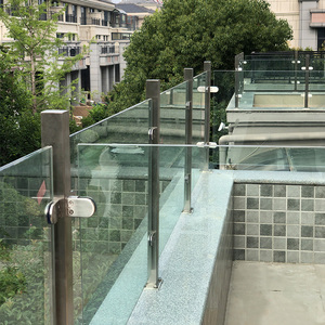 不锈钢阳台护栏楼梯扶手立柱钢化玻璃槽围栏阁楼室外栏杆现代别墅