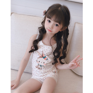 儿童内衣套装夏季薄款小女孩背心吊带内裤纯棉家居服儿童两件套