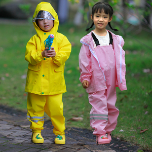 儿童雨衣背带雨裤连体安吉游戏服两用款防水全身男女童幼儿园套装
