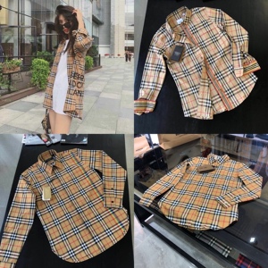 burberry 巴宝莉英伦格子衬衫男女彩虹情侣款宝格丽经典格纹衬衣
