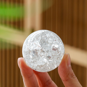 流水喷泉假山配件气泡冰裂球水晶玻璃珠树脂盘景摆件装饰品转动球