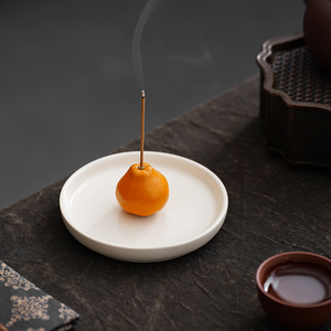 手工陶瓷水果线香插陶瓷创意茶道香道点香器熏香炉香座茶宠摆件