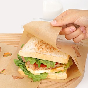 餐厅三文治防油纸盒手抓饼摆摊三明治专用包装纸汉堡三角牛皮纸袋