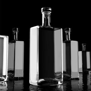 高档酒瓶空瓶白酒瓶空酒瓶洋酒瓶一斤装透明玻璃方形扁形密封酒瓶