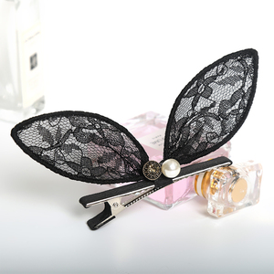 网红兔耳朵发夹顶夹蝴蝶结发卡夹子头饰刘海夹边夹发饰发箍兔女郎