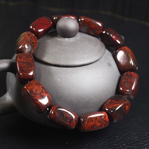 正品鸡血石手串桂林鸡血玉手链男款随型珠纯天然红玉石a货带证书