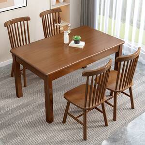 现代简约小户型餐桌椅子组合厨房长方形全实木桌吃饭桌子木家用