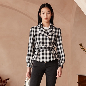 蔓诺蒂 【2022年春装新款】简约干练显高显瘦收腰短款风衣女外套