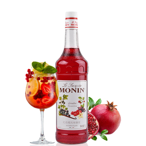 monin 莫林红石榴糖浆风味糖浆果露1l玻璃瓶气泡鸡尾酒红石榴果露