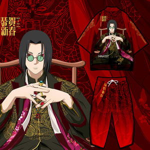 火影忍者新年恭贺新春衣服鼬新春红色七分袖羽织过年喜庆动漫外套