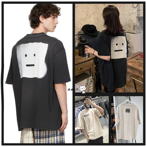 香港直邮Acne Studios新款短袖背后方块笑脸字母男女T恤专柜正品