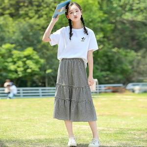 中学生连衣裙套装少女夏装甜美小清新初中生夏季半身裙两件套裙子