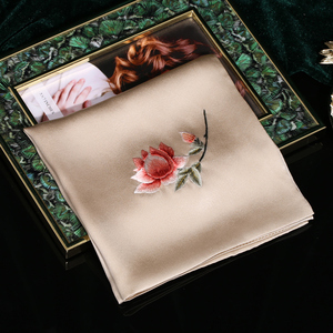 手帕女士随身刺绣diy手工苏绣真丝小方巾古代古风老式丝绸手绢