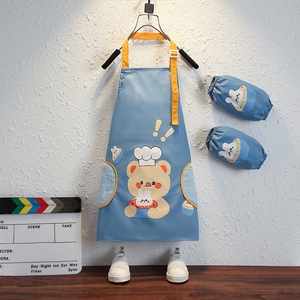 儿童围裙男孩画画防水罩衣女孩厨房幼儿园夏季绘画美术定制画画衣