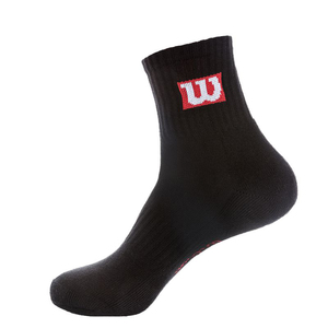 威尔逊wilson运动袜毛巾底船袜男士短筒网球袜子全棉加厚3双装