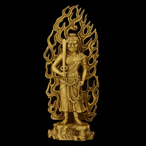 铜不动明王菩萨摆件 纯铜 冥王不动尊佛像属鸡本命佛家居饰品供奉