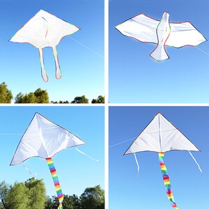 003人付款淘宝可绘画风筝 学生幼儿园diy做手工白色风筝空白涂鸦教学