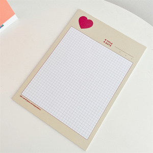 新韩国网便ins学爱心康奈尔条纹可爱b5 习信纸红签本网格纸便签.