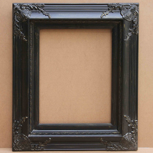 欧式风格实木油画u框黑色做旧复古画框定制宽度10.3cm 厚度5.2cm