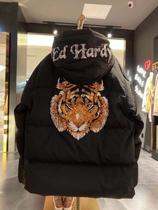 ed新款埃德哈迪潮牌老虎头加厚羽绒服秋季国标90白鸭绒男女外套