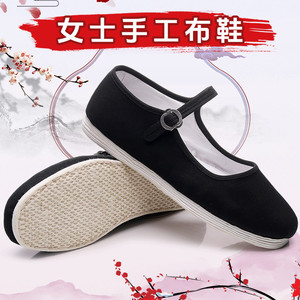 老北京布鞋女款纯手工千层底布鞋春夏季纳底黑一代传统工作方口鞋