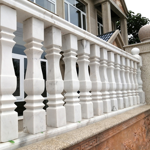 定制天然大理石栏杆护栏阳台别墅汉白玉楼梯欧式石头柱子围栏石雕