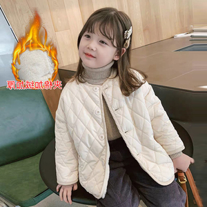 童装2023新款女童洋气加厚外套儿童洋气冬装宝宝韩版保暖棉袄上衣