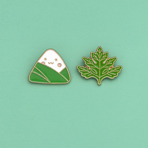 端午节礼物粽子艾草胸针可爱日系金属徽章别针衣服包包配饰扣针女