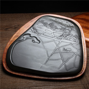 砚之魂精品歙砚老坑眉纹原石非遗名师孤品金皮籽料砚台四大名坑眉