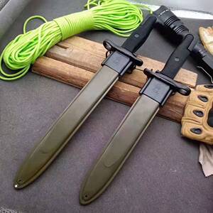 珍藏版二战美军m1中枪刺军刺高硬度高锋利度户外小直刀 刀鞘 刀套