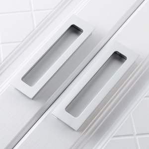 加厚凹槽式橱柜拉手现代衣柜门抽屉暗拉手隐形暗藏把手铝合金拉手