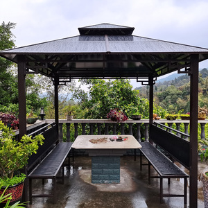 凉亭户外庭院别墅花园小木屋农家乐茶水亭院子室外遮阳棚四角亭子