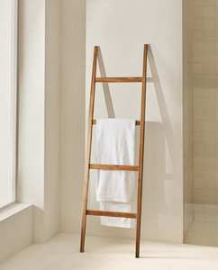 Zara Home专柜正品欧式复古简约浴室梯子形实木毛巾架浴巾架衣架
