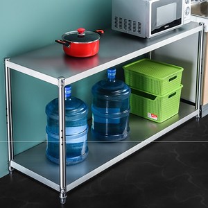 收纳置物架厨房用品多功能橱柜台面经济型双 2层大尺寸不锈钢架子