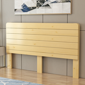 床头板单买带实木床落地式双人床简约中式白色新款固定个加厚卧床