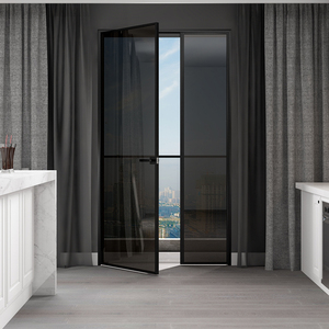 极窄边厨房卫生间单开门铝合金玻璃门子母门厕所洗手间浴室对开门