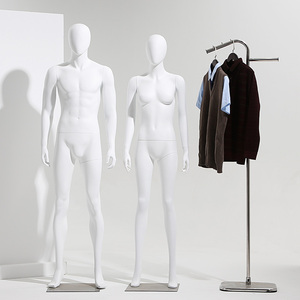 新款服装店模特道具男女全身橱窗展示架白色金色模特人体假人模型