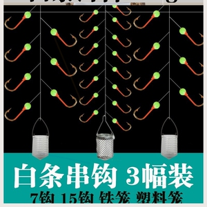 白条神器白条杀手金袖野钓鱼具20207钩套装渔具专用夜光珠诱饵笼