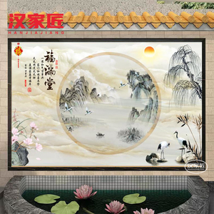 山水画瓷砖风景庭院
