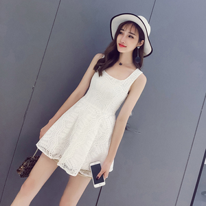 150蕾丝镂空矮小个子连衣裙女夏短款xs超短娇小打底薄款背心裙145