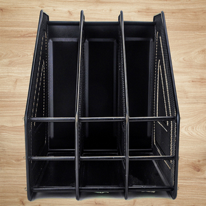 金属文件架办公室桌面文件框栏资料整理架文件夹收纳盒加厚三层文件座