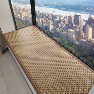 爵彩夏天凉席飘窗垫窗台垫定做满铺阳台榻榻米垫子装饰坐垫卧室藤