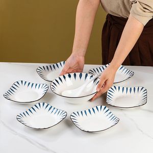 四角盘子套盘拼盘家用陶瓷汤碗六边形盘菱形菜盘子高颜值餐盘套装